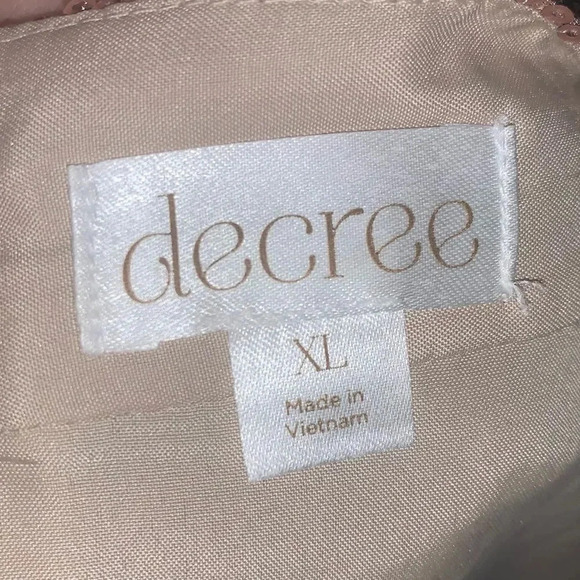 Decree Sequin Mini Skirt Women's Size XL Rose gold Zip Up Casual - Picture 3 of 3